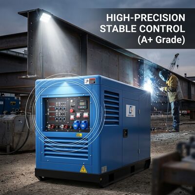 Silent 500A 400Amp Mig Tig DC Welder Diesel chạy bộ phát điện tích hợp và máy hàn