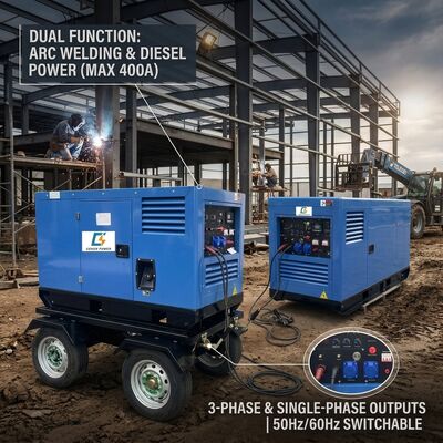Máy phát điện hàn Denyo tương tự 400A 600A 480Amps Arc MMA MIG DC tự khởi động bằng dầu diesel