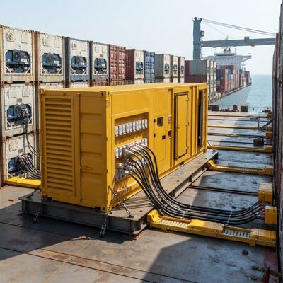 Máy phát điện diesel loại yên tĩnh 400kw 600kva cho container lạnh có ổ cắm, 60Hz, Bộ nguồn máy phát điện container lạnh có ổ cắm